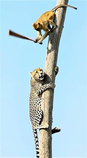 Monkey’s Stick 🐒🆚🐆-Swinging Survival Hack Against Charging Cheetah! #shorts