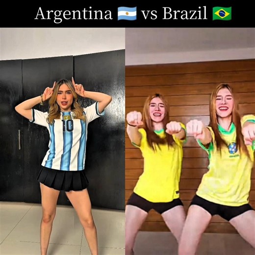 Argentina 🇦🇷 vs Brazil 🇧🇷 Girl Dance #argentina #brazil #shortvideo #worldcup2026