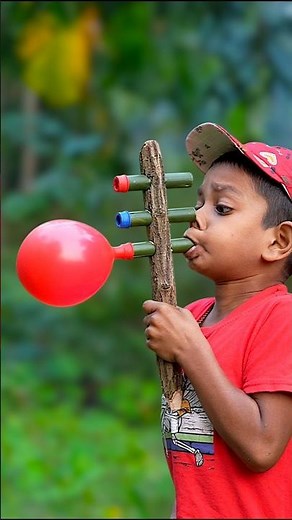 Black Tree With Three Colourful Balloons #diy #bamboo