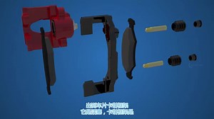盘式制动器的工作原理3D高清动图2_中文字幕详解