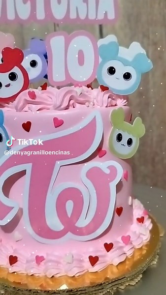 Decoración de Pasteles de Cumpleaños de TWICE con Estilo Coreano