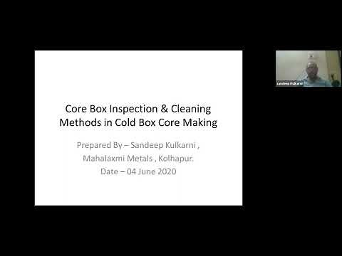 Core box inspection and cleaning method in cold box core making