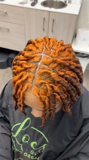 Starter Locs with Orange Root Ombré 🧡 | Comb Coil Install #StarterLocs #Coils