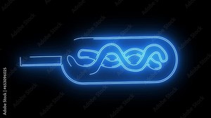animated corn dog logo with glowing neon lines