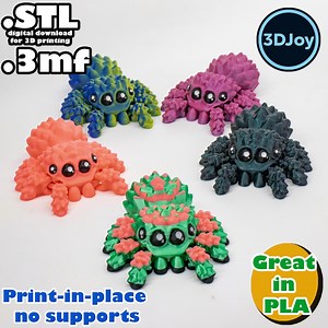 Flexi Little Spider STL, 3mf, Print in Place, No Support, PLA, 3D Joy Store - Etsy