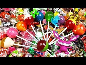 New Yummy Lollipops Party in My Tummy & A Surprise bag - A lot of Candy - Learn Colors