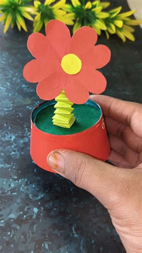 DIY handmade paper flower pot using through cup craft arts #diy #craft #flower #pot