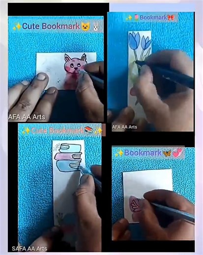 ✨🦋4 DIY Easy Bookmarks Ideas🔖#Cute Paper Craft Ideas#Beautiful Brush Pen Bookmark#School Craft#😻🦋🌷📚✨