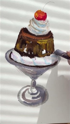 Draw coffee jelly with me 🍰 #oilpastel #coffeejelly #paintingtutorial