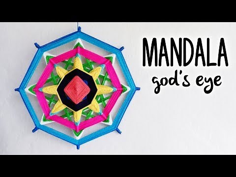 GOD'S EYE craft, OJO DE DIOS mandala | step by step TUTORIAL by Crochet Lovers