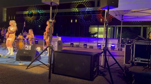 Another fine job by our community partner, Krannert Center for the Performing Arts and Ellnora Guitar Festival. Listening to the @Surfragettes with a light show on the building next door. | WEFT Community Radio