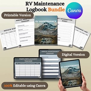 RV Maintenance Logbook, Printable & Editable Canva Template, RV Service and Repair Tracker, Camper Checklist, Motorhome Maintenance Tracker - Etsy Canada