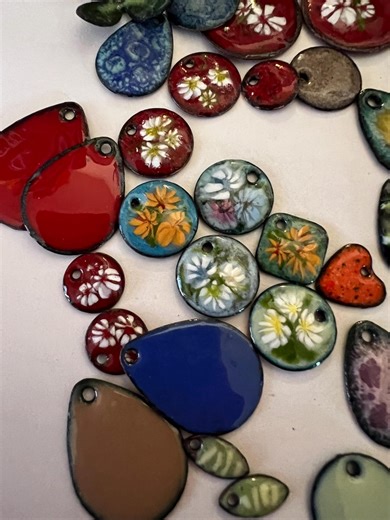 RARE FIND! Copper Enameled Pieces DIY Jewelry Supplies –bench Clean Off, Grab-bag #022826 - Etsy