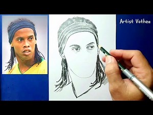 How to draw Ronaldinho's face / drawing ronaldinho#artistRonaldinho#artisrvothea