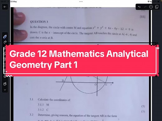 Grade 12 Mathematics Analytical Geometry Tutorial