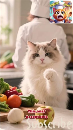 A Cat with a Chef’s Ego | Kitchen Chaos 🐱👨‍🍳 | Funny Cat Short #shorts #catcooking #viral