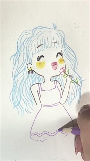 "Confidence Looks Cute" | Step by Step Girl Doodle #CuteChubbyDoodles #shorts