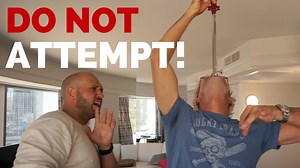 Sword swallowing accident trick performed with Dennis Roady