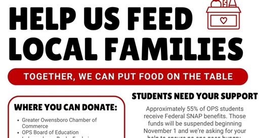 Owensboro Public Schools collecting food for students impacted by suspension of SNAP