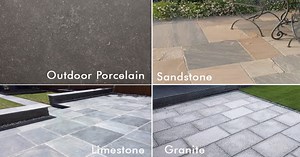 What is the difference between Porcelain, Limestone, Sandstone, and Granite?