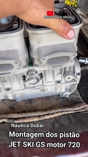 Piston preparation on the GS 720 jet ski engine