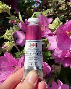 Cobalt Violet Light has a very delicate shade of violet which appears quite opaque in mass-tone which quickly becomes transparent when applied thinly, and when glazed over a white ground, creating a very interesting range of bluish pinks. First made from the rare ore of Cobalt Phosphate in the mid-19th century, this is now a synthetic inorganic pigment. #michaelhardingoilpaints #artistsoninstagram #oilpainting | Michael Harding Oil Paints