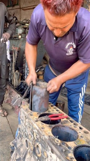 Engine Block Sleeve Liner removal #foryou #cylinder #engine #ideas