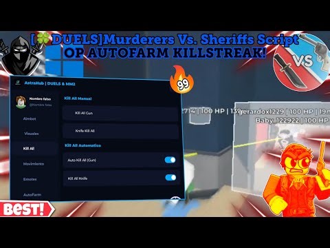 [🍀DUELS] Murderers Vs. Sheriffs Latest Script🤩 Aimbot/Auto-Shoot🔥,Kill-All😎,Invisible/Esp🤩,Farm Kill