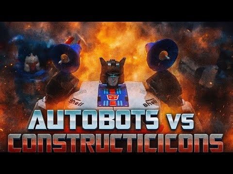 Autobots vs Constructicons: La batalla comienza. Transformers Stop Motion Battle