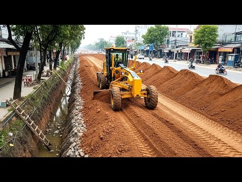 Base Grading Step! SDLG Motor Grader Clears Red Soil for New Quality National Highway Base