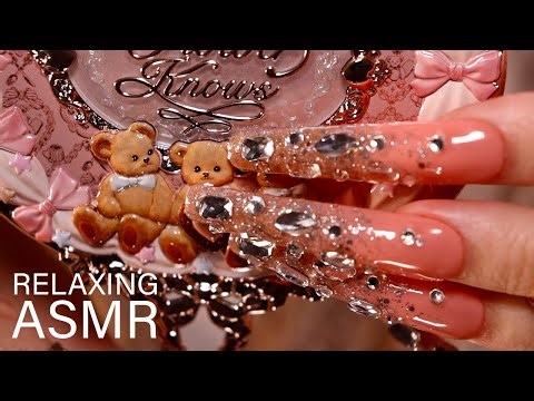 ASMR 🎀 Aesthetic Make-Up ❤️ Tapping & Scratching 💅 XXL Nails (🎧 soft spoken/whisper, Flower Knows)