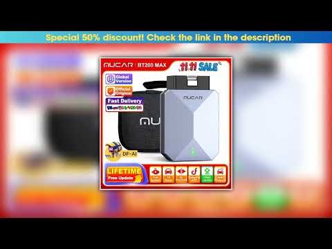 Limited MUCAR BT200 MAX Free Update Global Version Auto OBD2 Scanner Full System Bidirectional 15 R