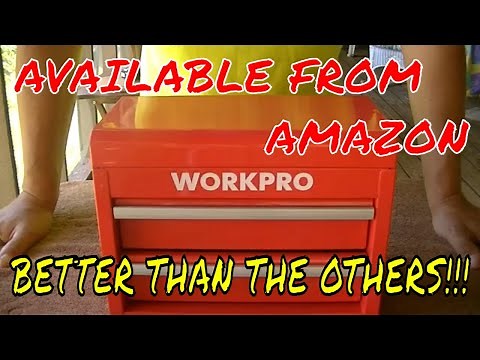 WORKPRO Mini Metal Tool Box w/ 2 Drawers, Top Storage, Small Tool Chest, Cold Rolled Steel Toolbox
