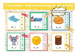 CVC Words Clip Activity: Phonics Game (PDF) - Etsy UK