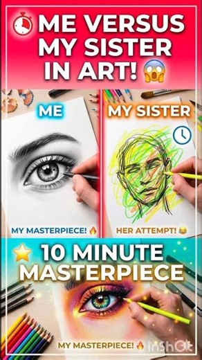 Me vs My sister in Art #shorts #trending #viral #art