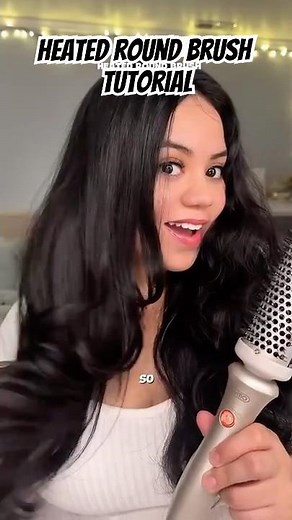 Easy blowout tutorial on how to use a heated round brush #￼heatedbrush #hairtutorial #hair #blowout