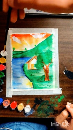 Painting 🖼on normal paper 📃 🫨🤩#shorts
