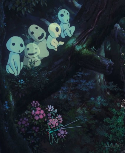 Princess Mononoke forest kodama scene – movie stills and details