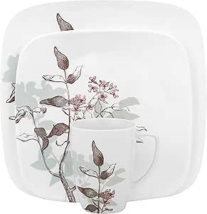 Corelle Square 16-Piece Dinnerware Set, Twilight Grove, Service for 4