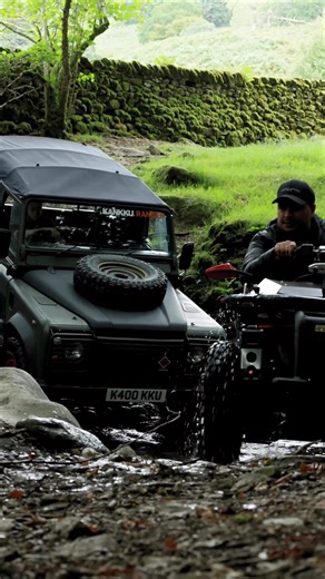 Tackling the wild head-on 🌊💪 Two TerrainHoppers and a Land Rover Defender take on a steep descent through a stream — and power straight back out the other side with ease! #OffRoadAdventure #TerrainHopper #GoAnywhere #accessibility #wheelchair #mobility | TerrainHopper Ltd