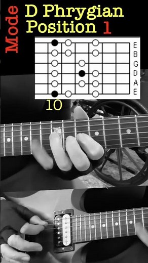 D Phrygian mode position 1 guitar lesson #musictheory #scales #phrygian