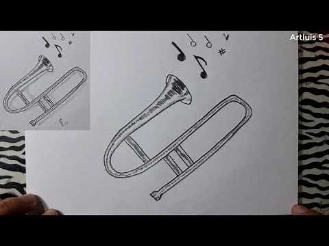 Cómo dibujar un trombón | How to draw a trombone