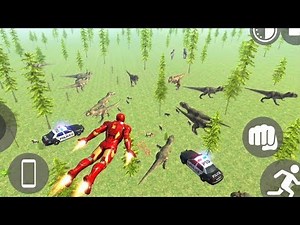 Franklin 🧍‍♂️ with Iron Man 🤖 against Dinosaurs 🦖 in Indian Bike Driving 3D 🏍️