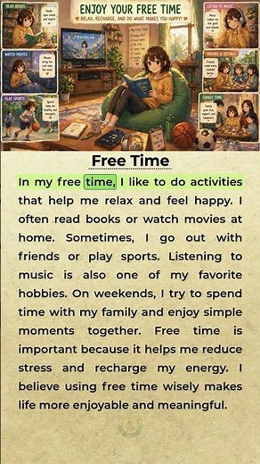 Free Time Activities 🎧 | Easy English Speaking Practice #learnenglish #englishpractice