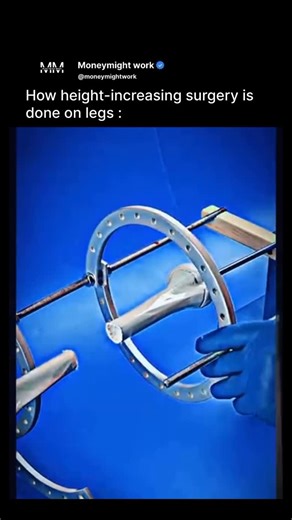@moneymightwork on Instagram: "Limb lengthening surgery begins with detailed medical evaluations, followed by an osteotomy where the bone is carefully cut. A fixation device—either an external frame or an internal telescopic nail—is then attached to stabilize the bone. After a short healing period, the distraction phase starts, during which the device gradually pulls the bone segments apart at about 1 mm per day, allowing new bone tissue to grow in the gap while muscles and nerves stretch. Once