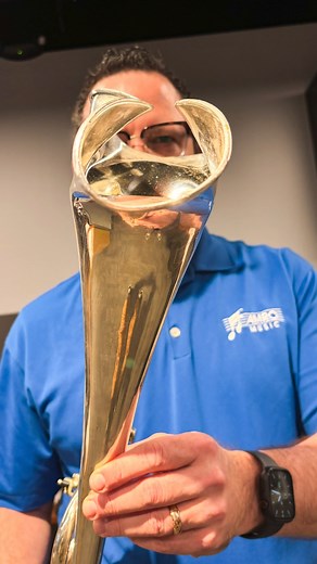 This trombone came in absolutely crushed. Part 1: reshaping the bell and bringing it back to life. 🔧🎺 Part 2 drops next! | Amro Music Stores, Inc.