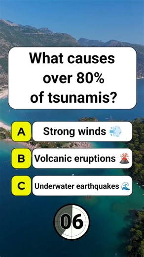 What causes over 80% of tsunamis? #shorts #usa #quiz