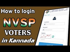 NVSP | how to login nvsp|National voter service portal| hoters in Kannada|