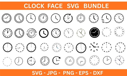 Clock Face SVG Bundle, Numbers, Roman Numerals (digital Download) - Etsy