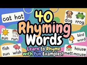 40 Rhyming Words for Kids | Learn English Rhyming Words with Pictures | Kids Learning Video